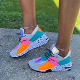Round Cut Lace Up Sneakers Oshnow